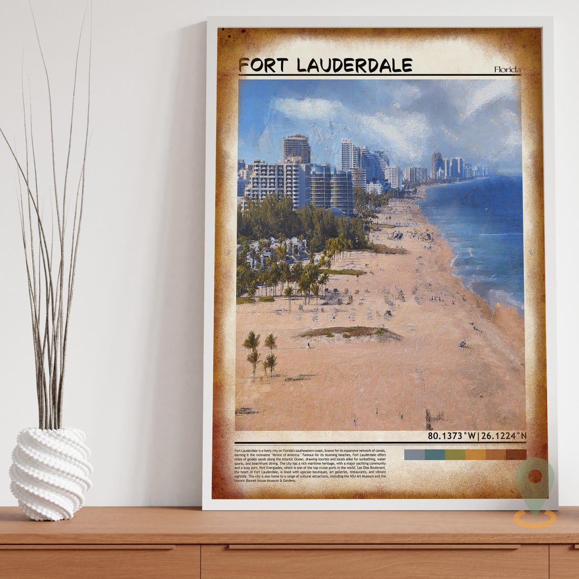 Fort Lauderdale Print Fort Lauderdale Poster Fort Lauderdale Wall Art Fort Lauderdale Travel Fort Lauderdale Art Print Florida Poster - Image 3