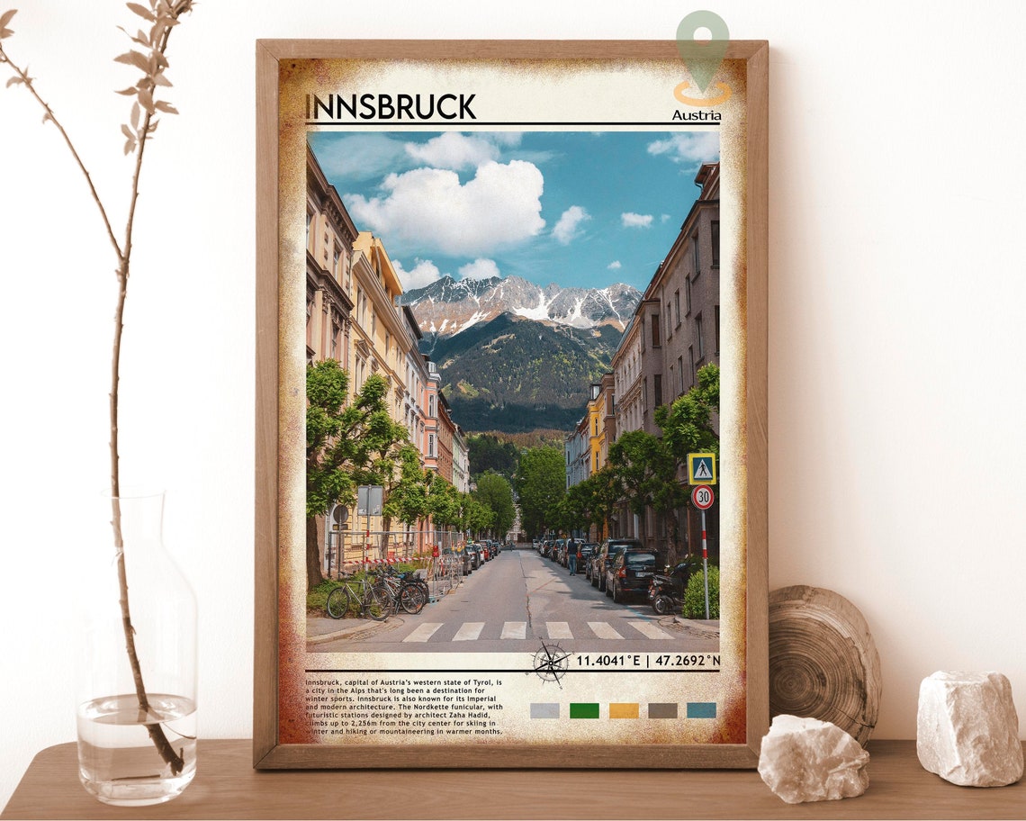 Innsbruck Print Vintage Poster Innsbruck Art Innsbruck Poster Innsbruck Photo Innsbruck Poster Print Austria Poster Innsbruck City - Image 6