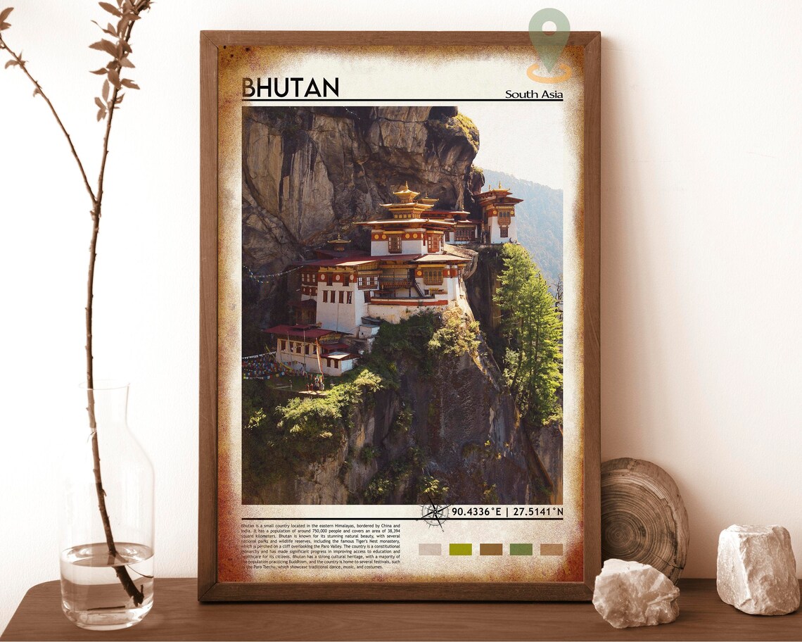 Bhutan Iconic Tigers Nest Cliff Monastery South Asia Photo Poster - Image 6