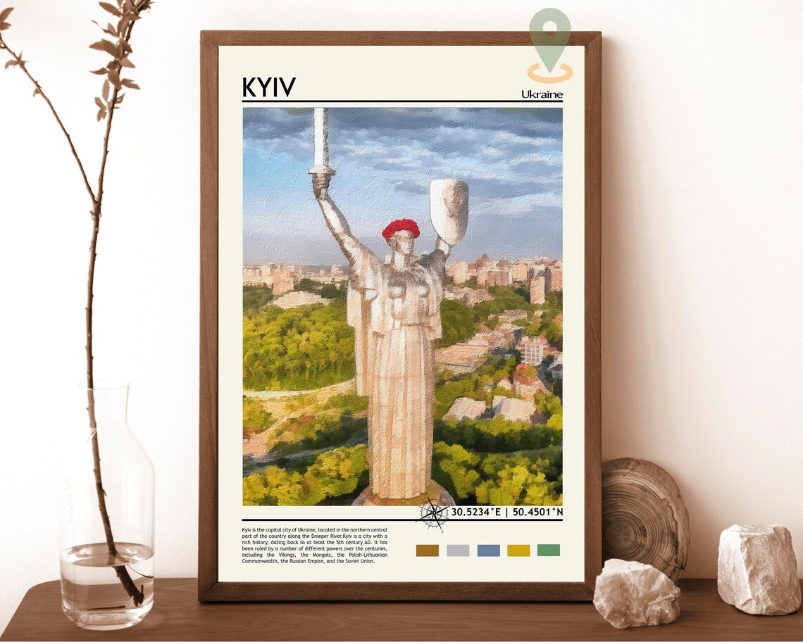 Kyiv Ukraine Motherland Monument Statue Scenic Landmark Poster