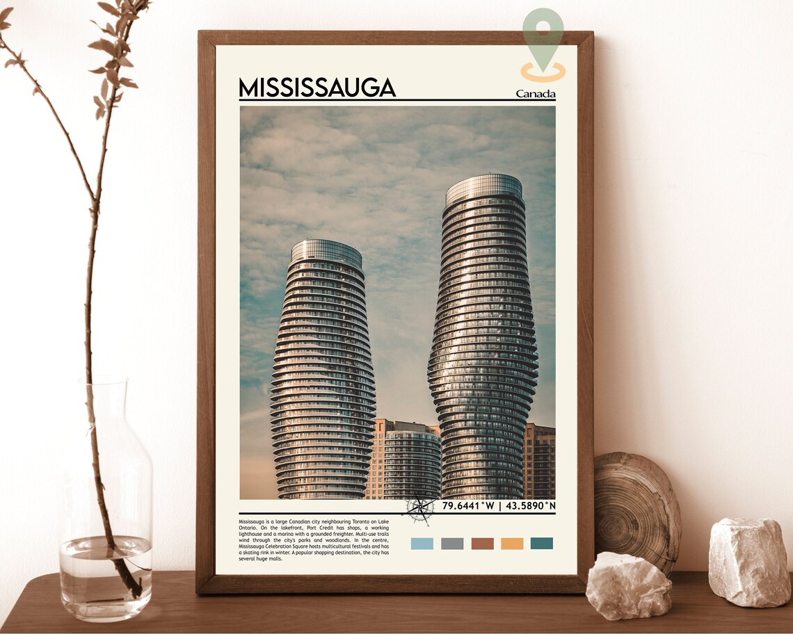 Mississauga Canada Twisting Towers Photo Modern Travel Wall Art