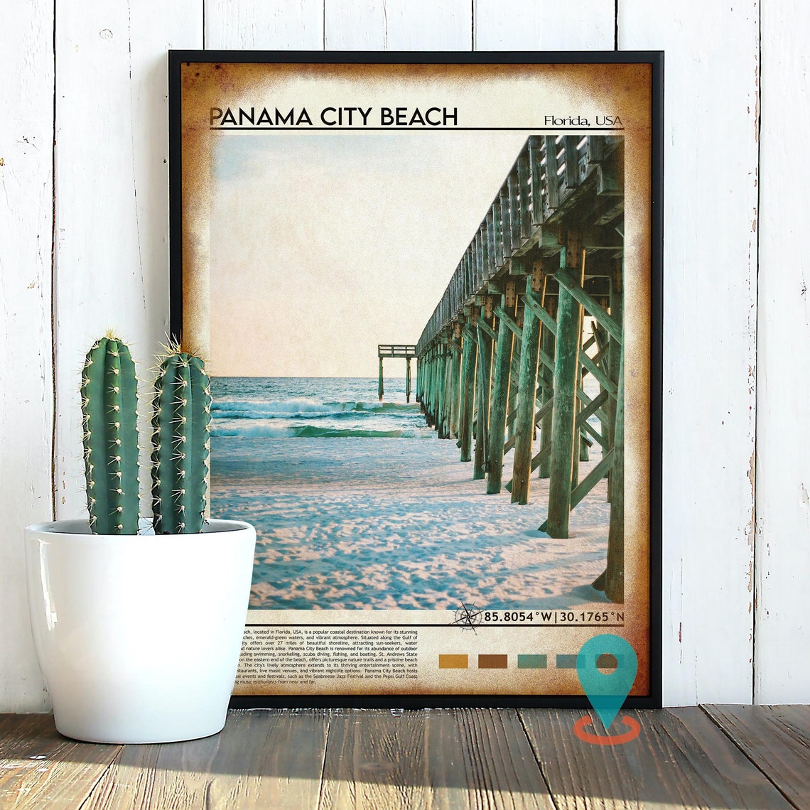 Panama City Beach Travel Poster Panama City Beach Wall Art Panama City Beach Poster Print Panama City Beach Photo Panama City Decor - Image 2