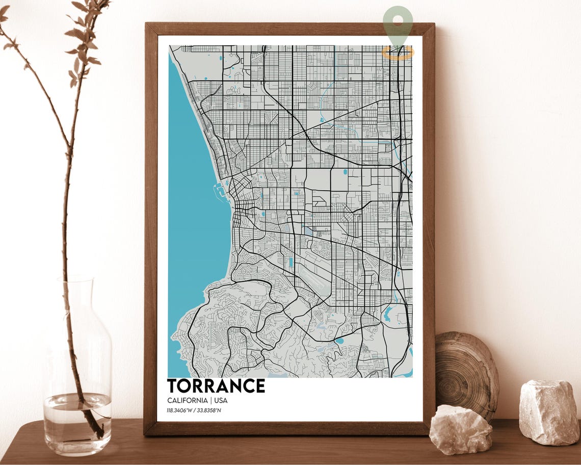 Torrance Map Torrance Map Print Torrance Wall Art Torrance Travel Poster Torrance Poster Torrance Photo Torrance California Poster - Image 6