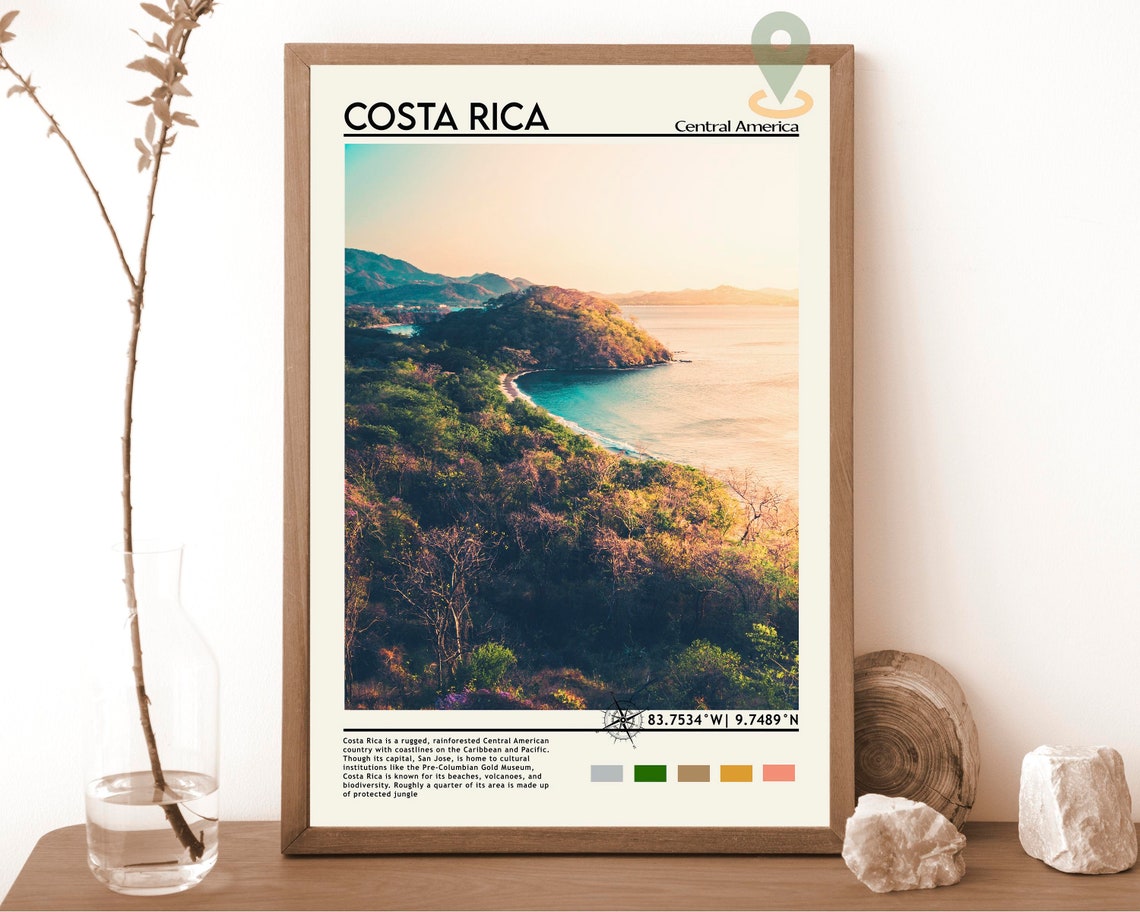 Costa Rica Print Vintage Poster Costa Rica Art Costa Rica Poster Costa Rica Photo Costa Rica Poster Print San Jos Poster Travel Gift