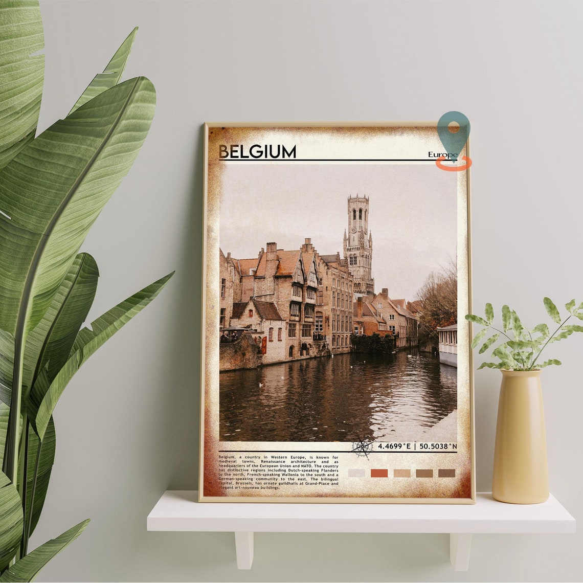 Belgium Print Belgium Art Belgium Poster Belgium Photo Belgium Poster Print Belgium City Painting Brussels Poster Vintage Poster - Image 2