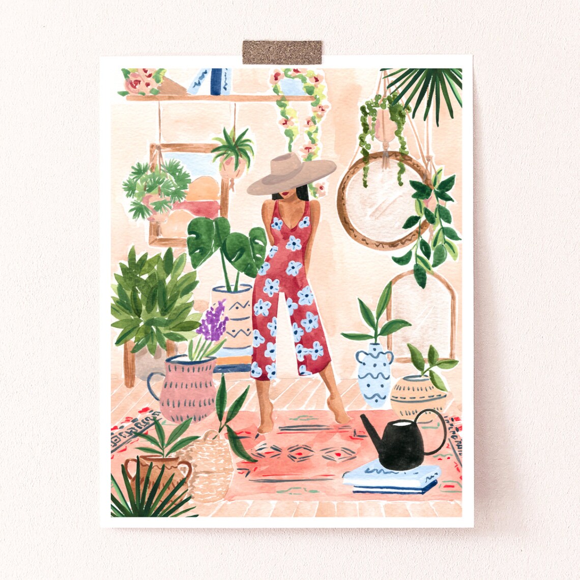 Plant Lady Art Print, Moroccan Inspired Bohemian Decor - Image 3