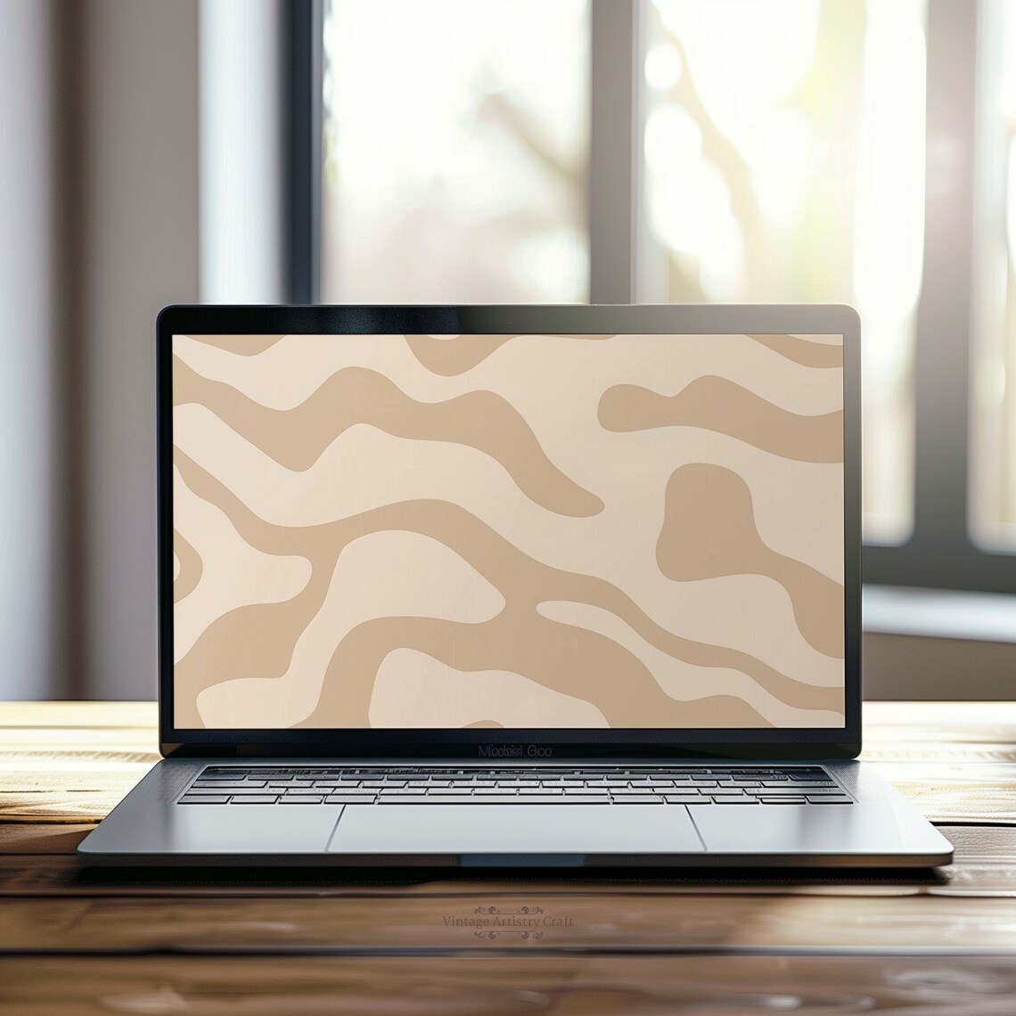 Neutral Beige Abstract Wavy Modern Minimalist Wallpaper Poster - Image 5