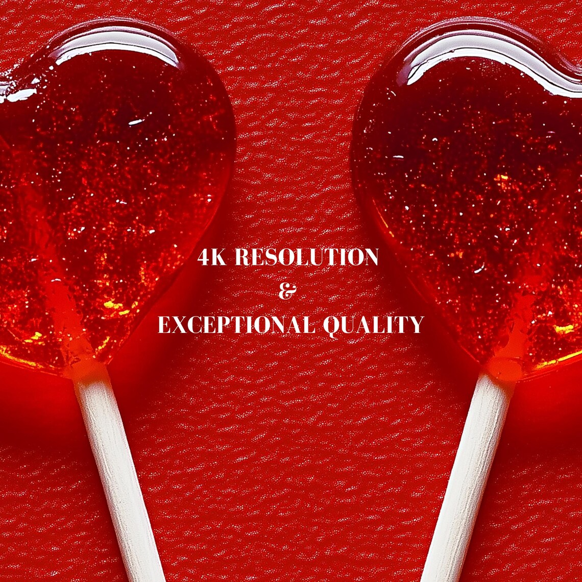 Glistening Red Heart Candy Lollipops Valentine Sweet Romance Poster - Image 7