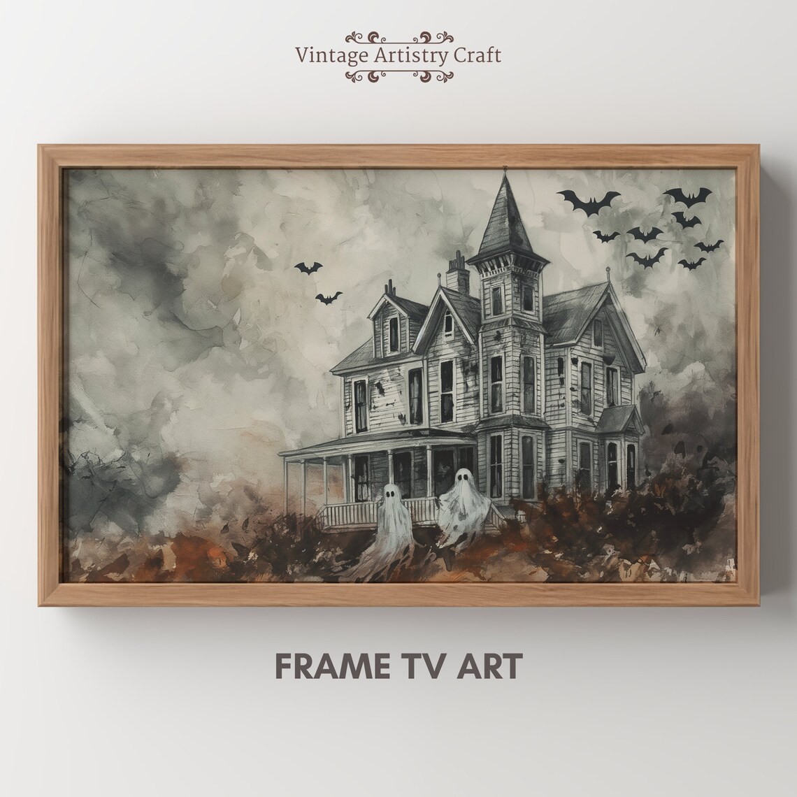 Halloween Ghost Haunted House Vintage Art Print - Image 8