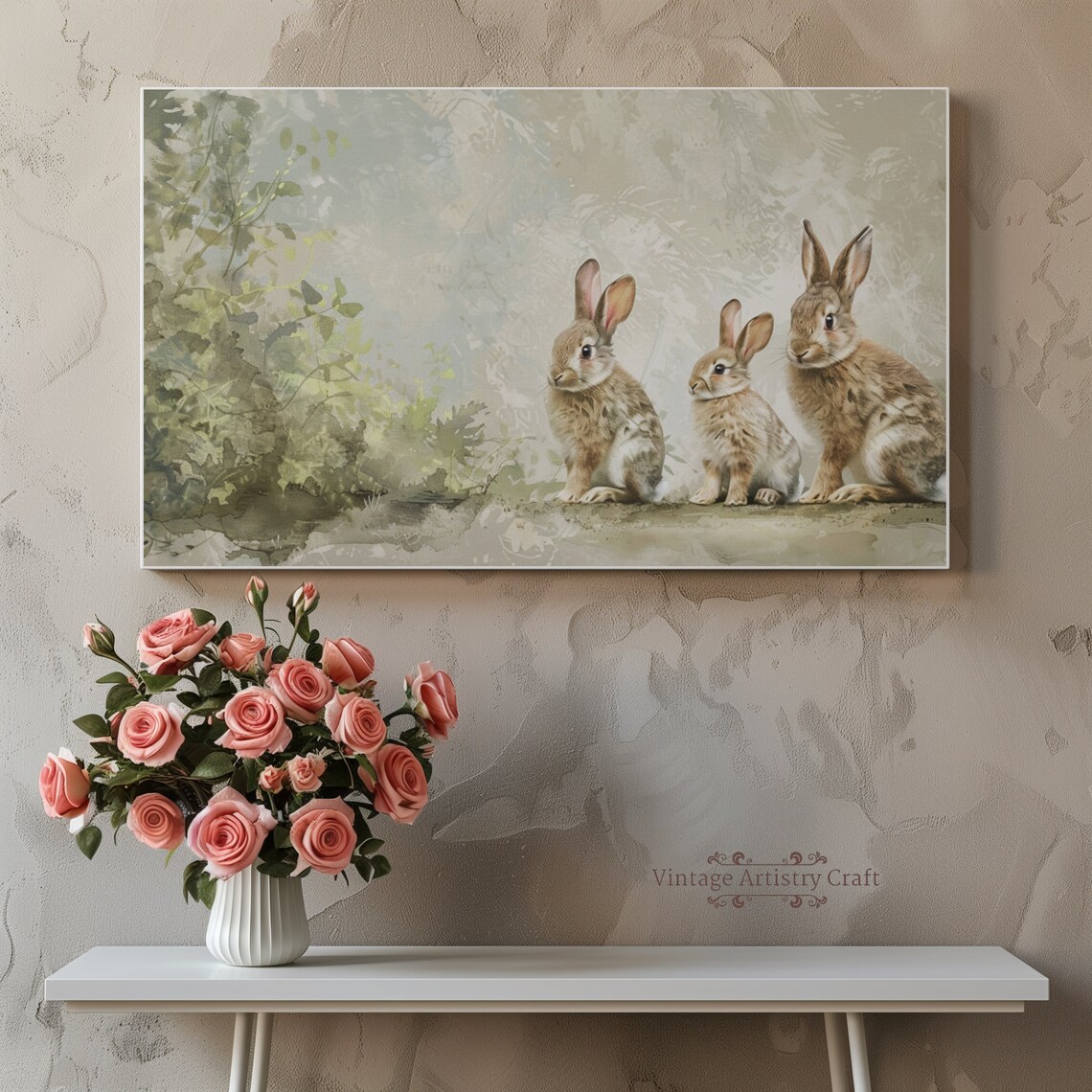 Charming Bunnies Vintage Farmhouse Easter Art Print - Image 8