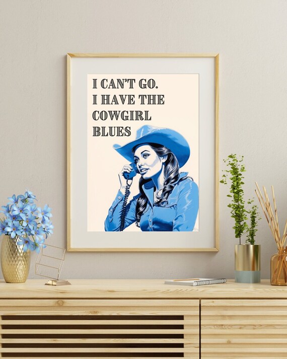 Cowgirl Western Art Print Preppy Wild West Print Southwestern Wall Art Desert Home Art Cowboy Art Cowgirl Decor Southern Girl Art