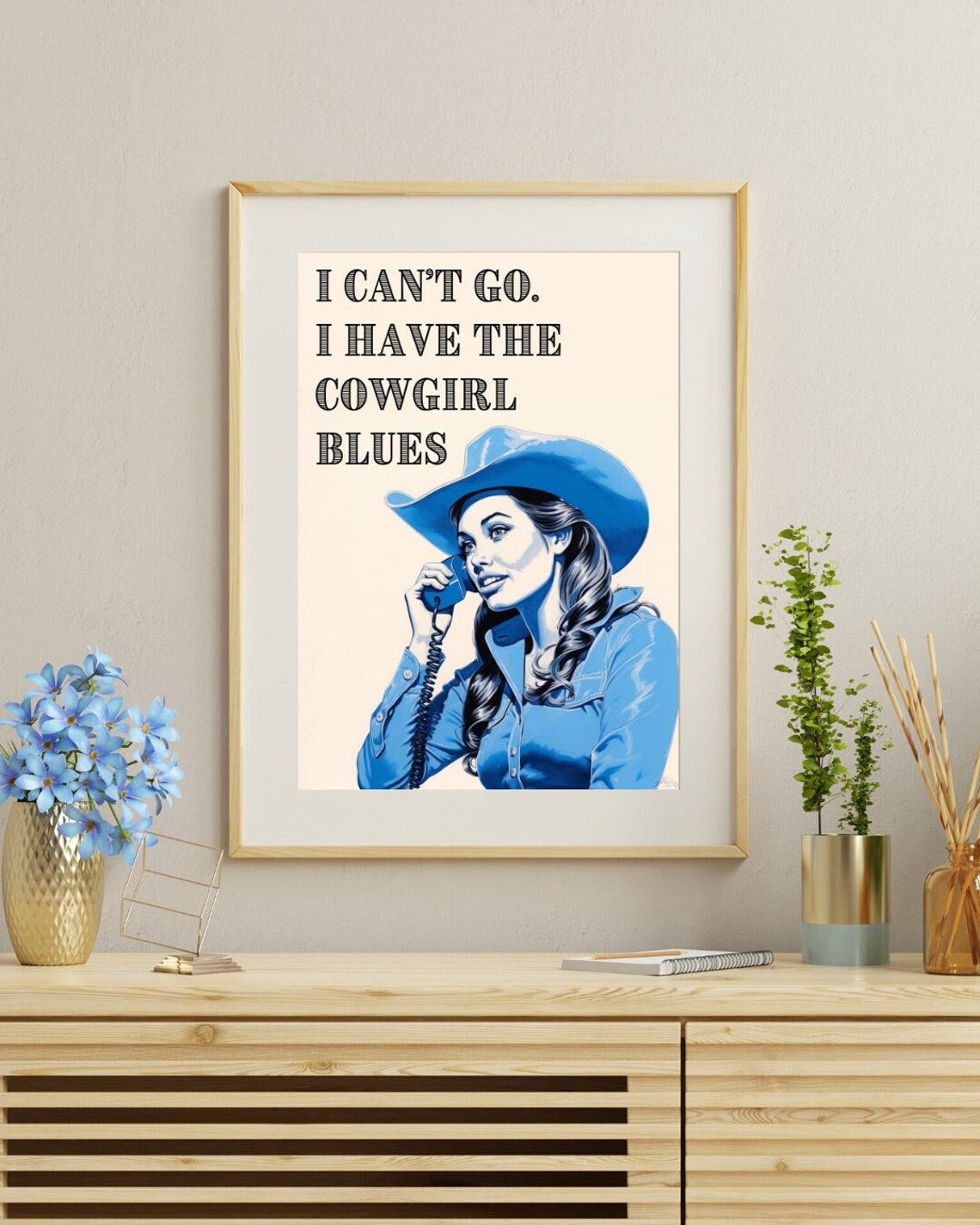 Cowgirl Western Art Print Preppy Wild West Print Southwestern Wall Art Desert Home Art Cowboy Art Cowgirl Decor Southern Girl Art