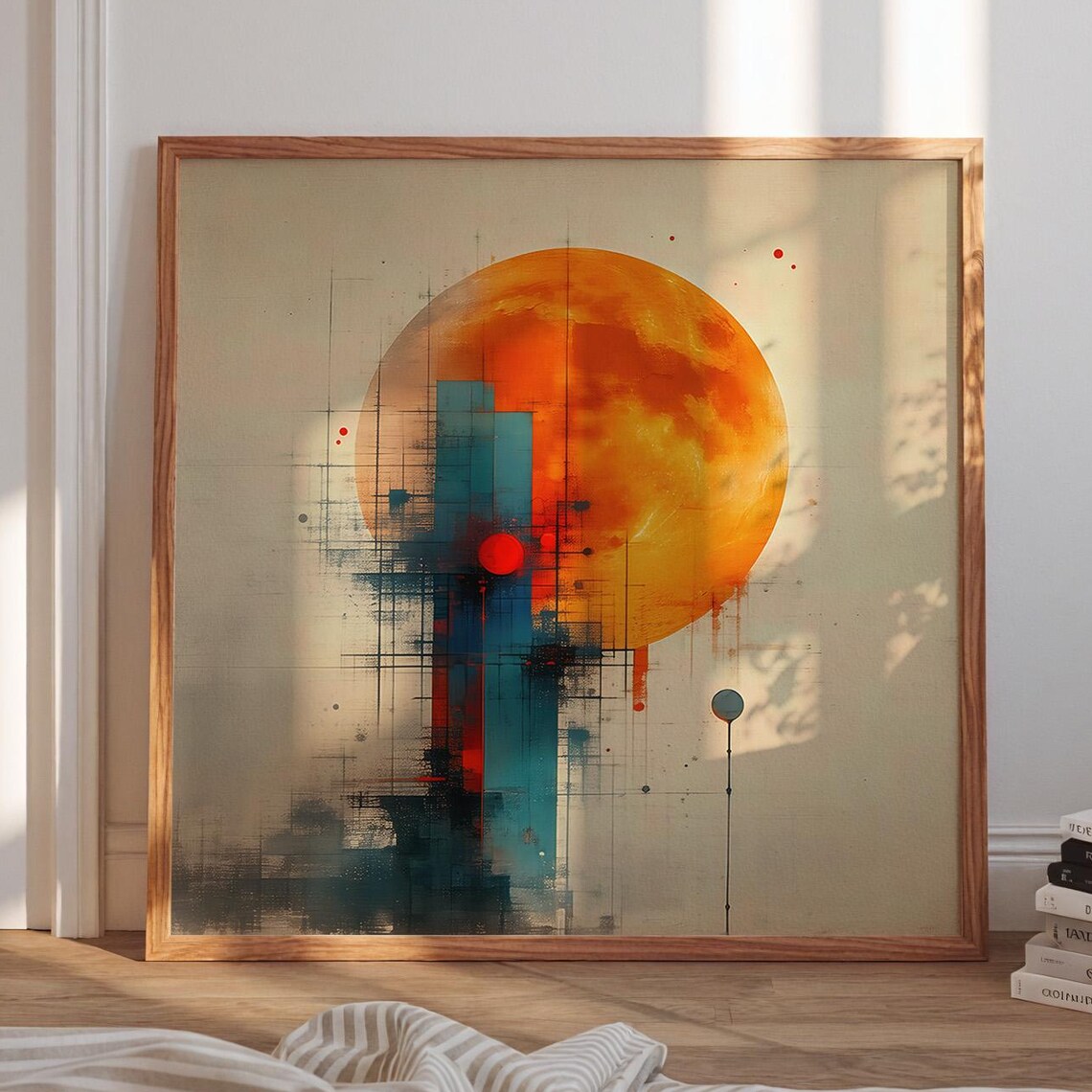 Abstract Sun, Modern Geometric Cityscape Art Print