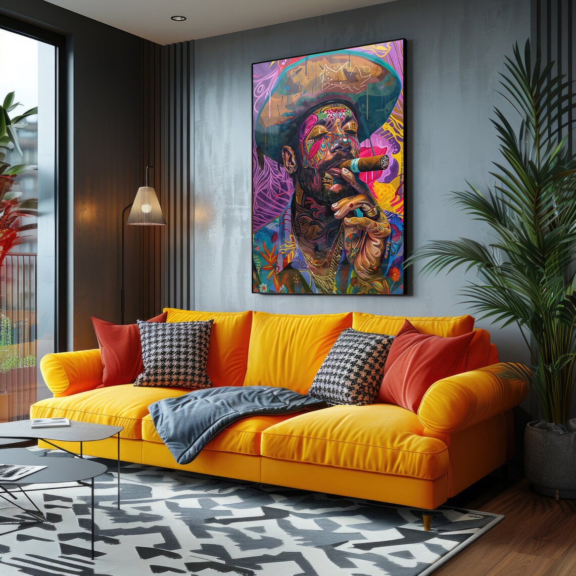 Cigar Smoking Pirate Poster, Preppy Maximalist Pop Surrealism - Image 4