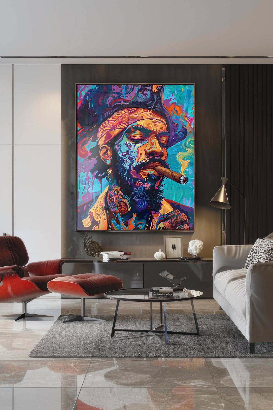 Colorful Smoking Pirate Pop Art Poster, Vibrant Eclectic Decor - Image 3