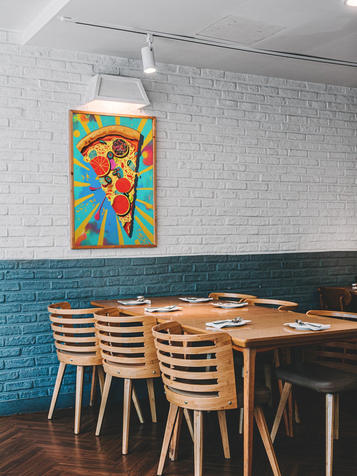 Abstract Pop Art Pizza Print, Bold Kitchen Wall Art - Image 2