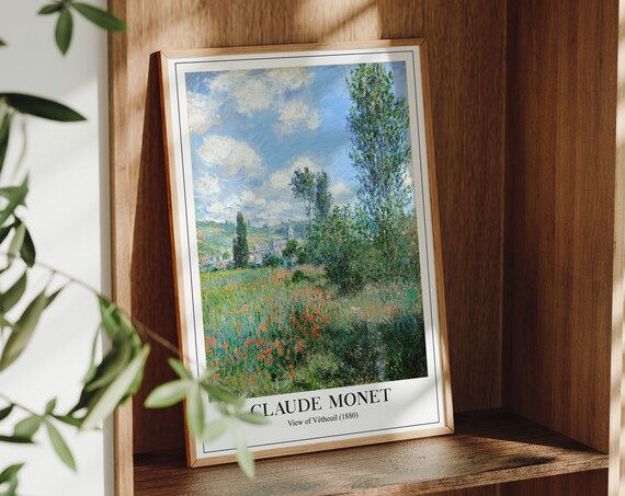 Claude Monet Print View Of Vetheuil Monet Poster Monet Wall Art Vintage Landscape