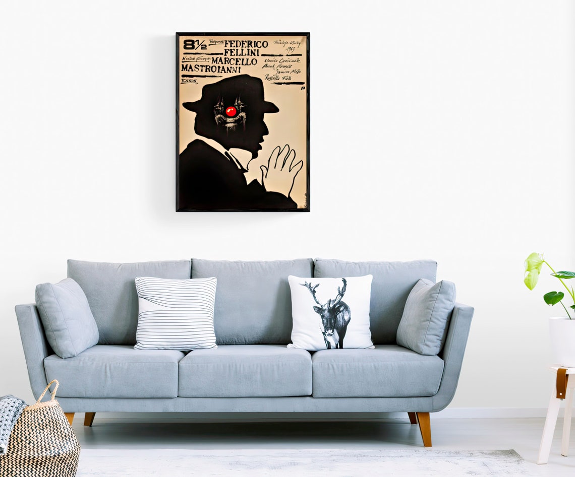 Federico Fellini 8 1/2 Mastroianni Classic Cinema Wall Art Decor - Image 2