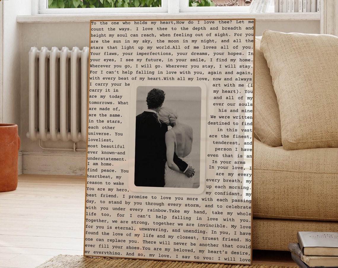 Love Story Photo Love Letter Typewriter Personalized Couples Poster - Image 2