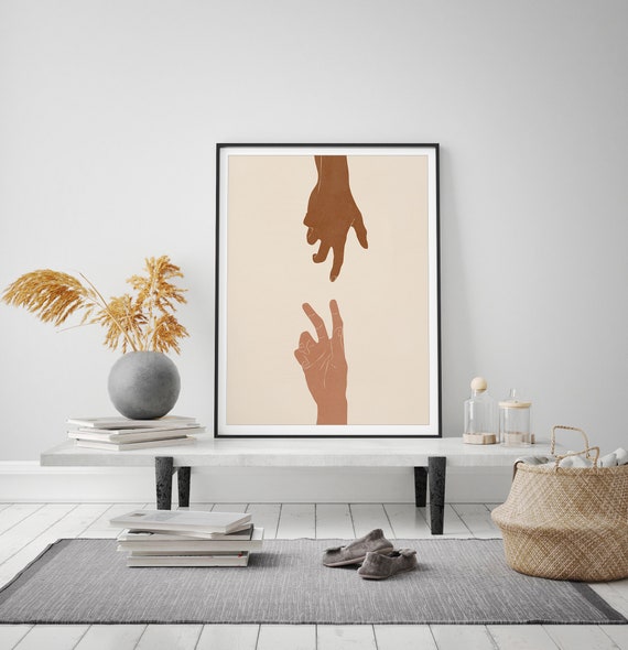 Abstract Hand Illustration Wall Art Black And White Print Modern Wall Decor Boho Wall Art Instant Minimalist Poster