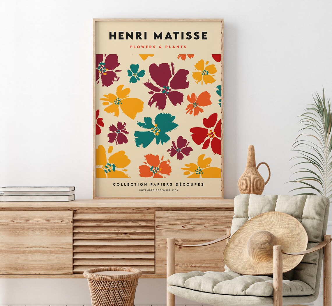 Henri Matisse Flowers Plants Cut Out Exhibition 1966 Art Poster