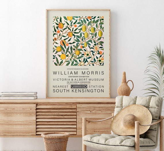 William Morris Exhibition Poster Art Nouveaumorris Flower Pattern Victoria And Albert Museum Home Decor Flower Market Wall Art