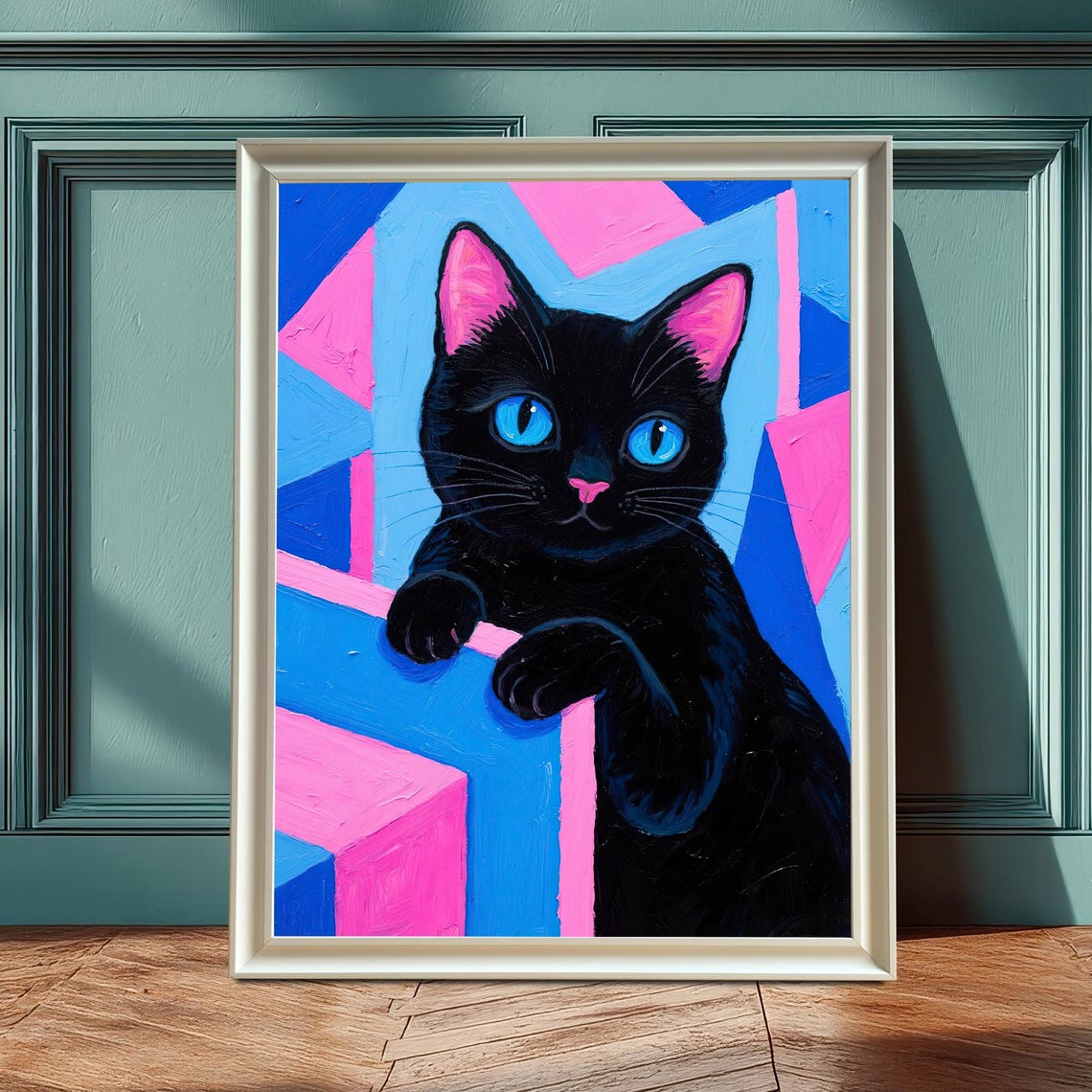 Black Cat Pet Portrait Pop Poster