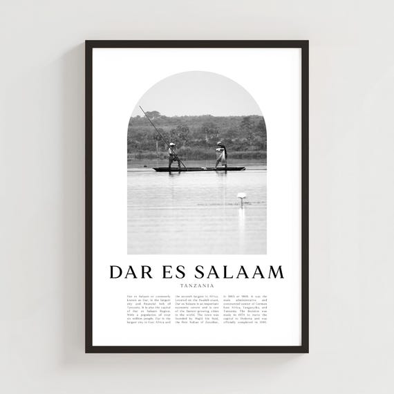 Dar Es Salaam Travel Poster Print Wall Art Tanzania Gift Decor Af121m