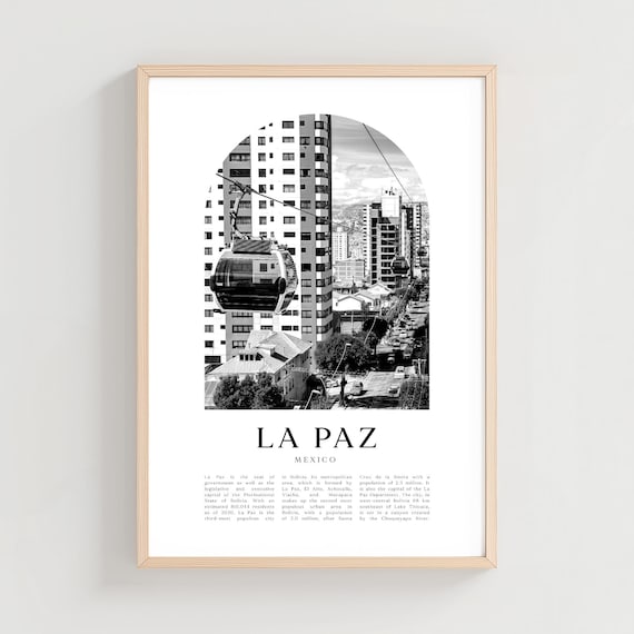 La Paz Travel Poster Print Wall Art Mexico City Gift Decor Na219m