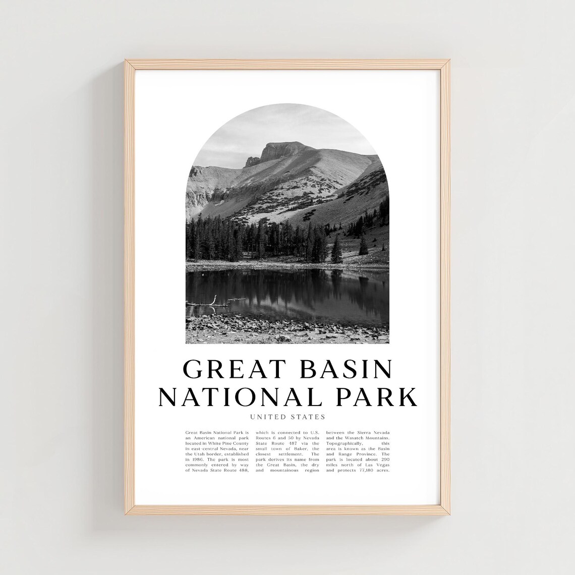 Great Basin National Park Nevada Lake Mountain Photography Poster