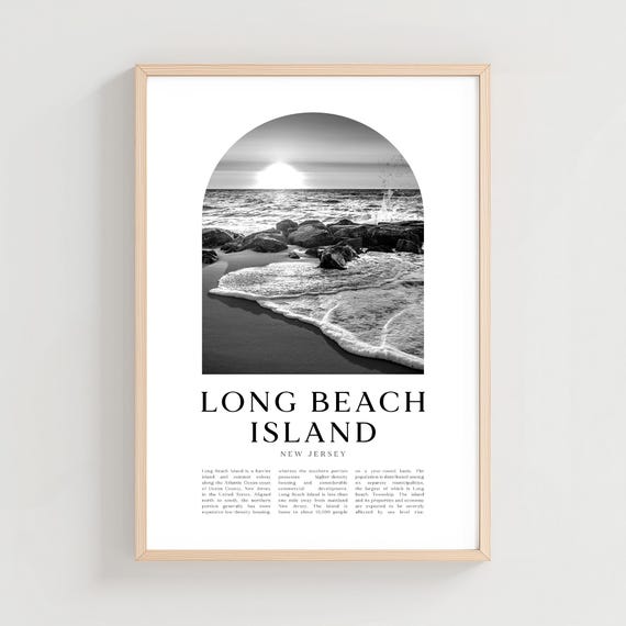 Long Beach Island Travel Poster Print Wall Art New Jersey City Gift Na306m