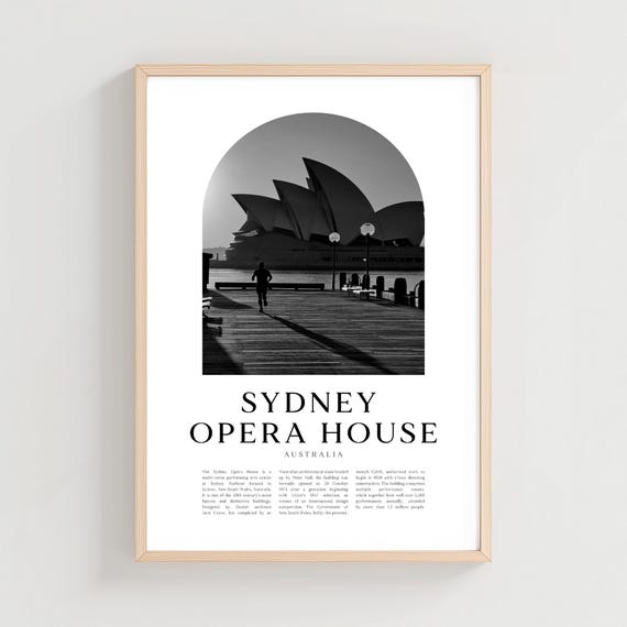 Sydney Opera House Travel Poster Print Wall Art Australia City Gift Cn78m