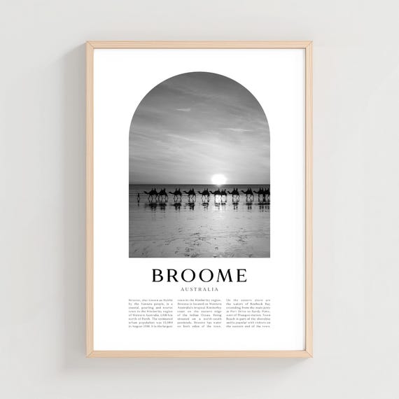 Broome Travel Poster Print Wall Art Australia City Gift Decor Cn68m