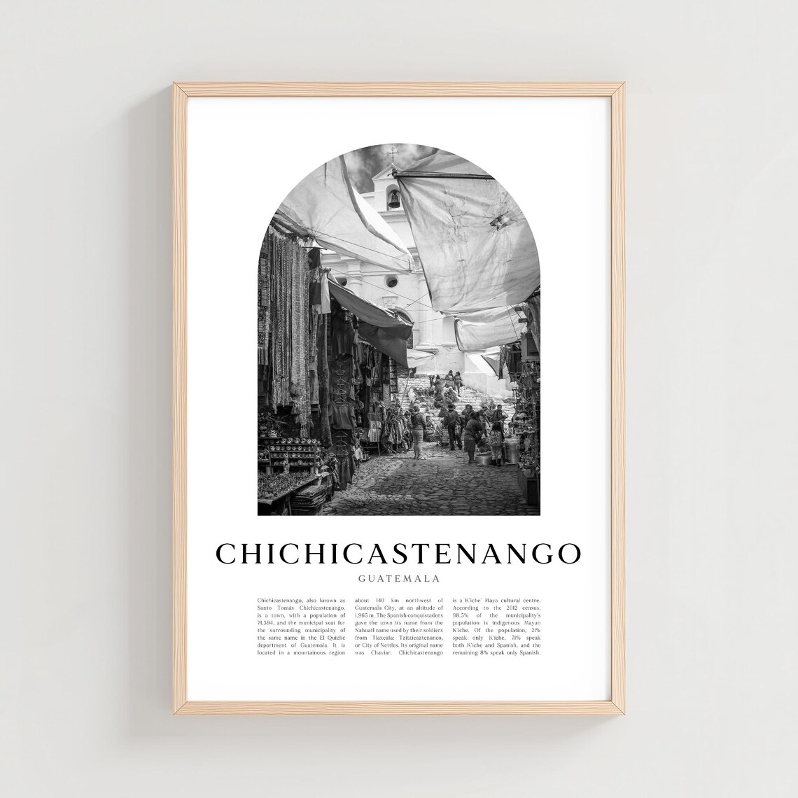 Chichicastenango Travel Poster Print Wall Guatemala Art Gift Decor Ce44m