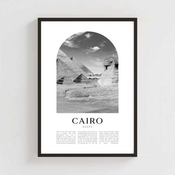Cairo Travel Poster Print Wall Art Egypt City Gift Decor Af16m