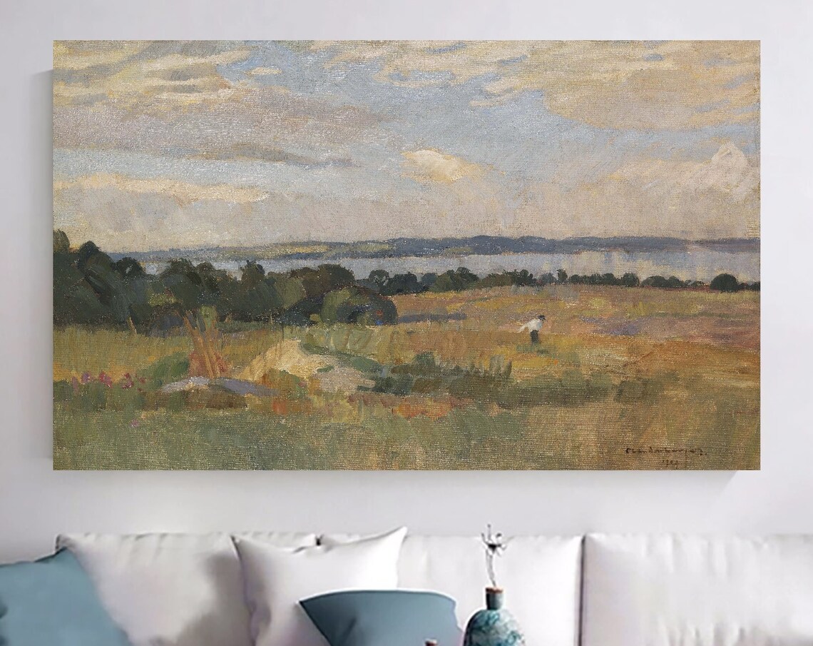 Christian Adam Landenberger Autumn Mood At The Untersee Scenic Wall Art Lakeside Scene Print Autumn Landscape Art For Living Room