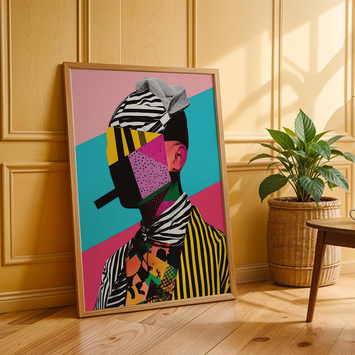 Bold Abstract Portrait Wall Art Modern Geometric Pop Art Print Vibrant For Trendy Home Or Office Decor - Image 3