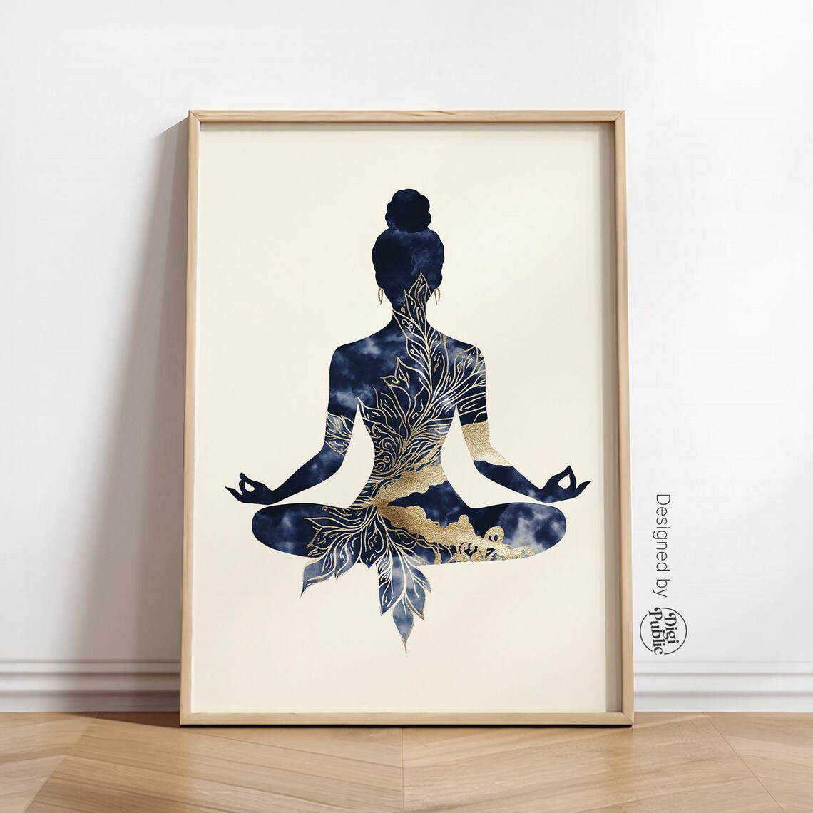 Meditative Yoga Boho Zen Silhouette Art Print