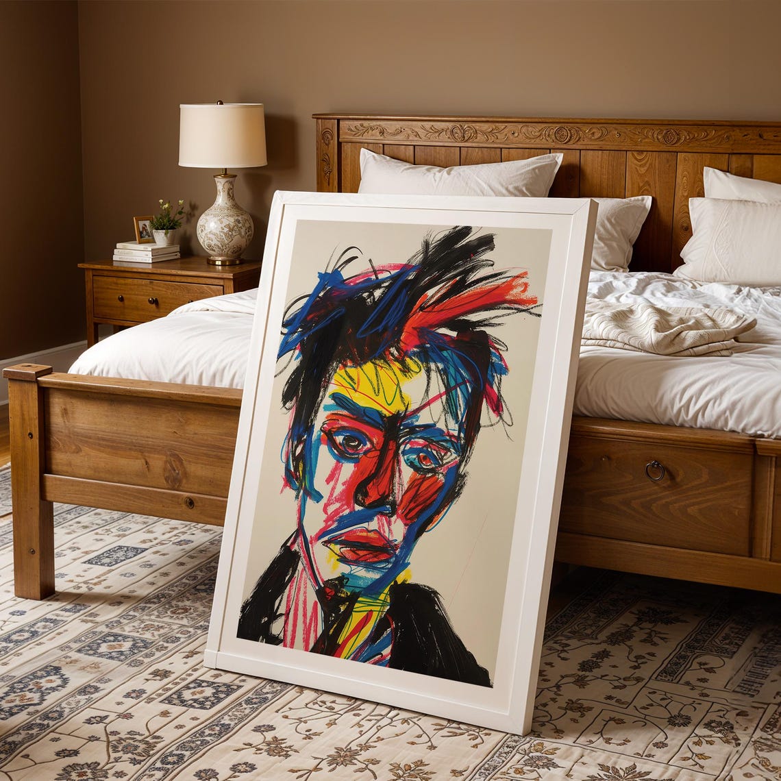 Colorful Modern Portrait Wall Art Modern Expressionist Print Bold Artistic Home Decor Modern Wall Art Wall Art - Image 2