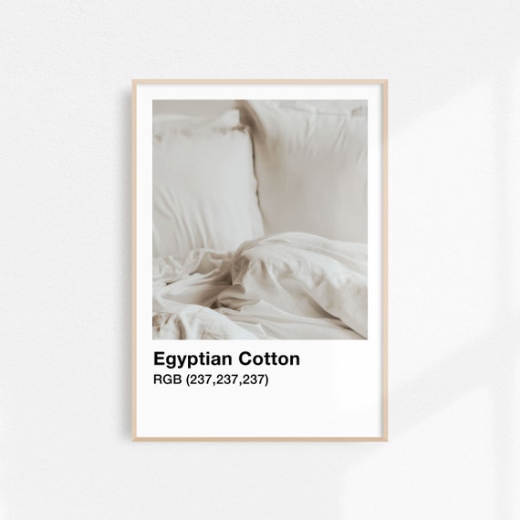 Egyptian Cotton Print Neutral Laundry Decor Minimalist Bedroom Poster Laundry Wall Art White Above Bed Art White Art