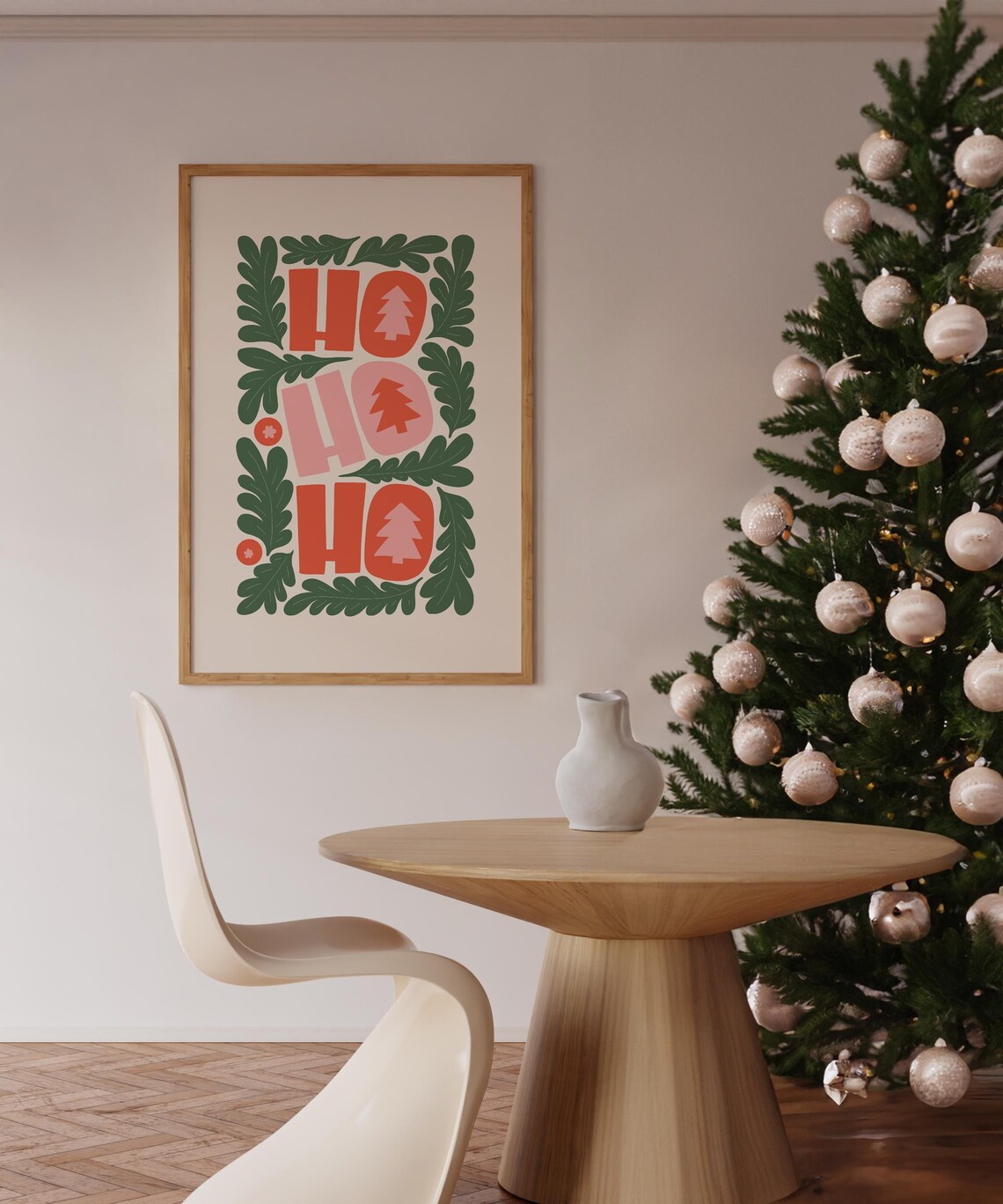 Retro Christmas Ho Ho Ho Holiday Decor Art Print - Image 3