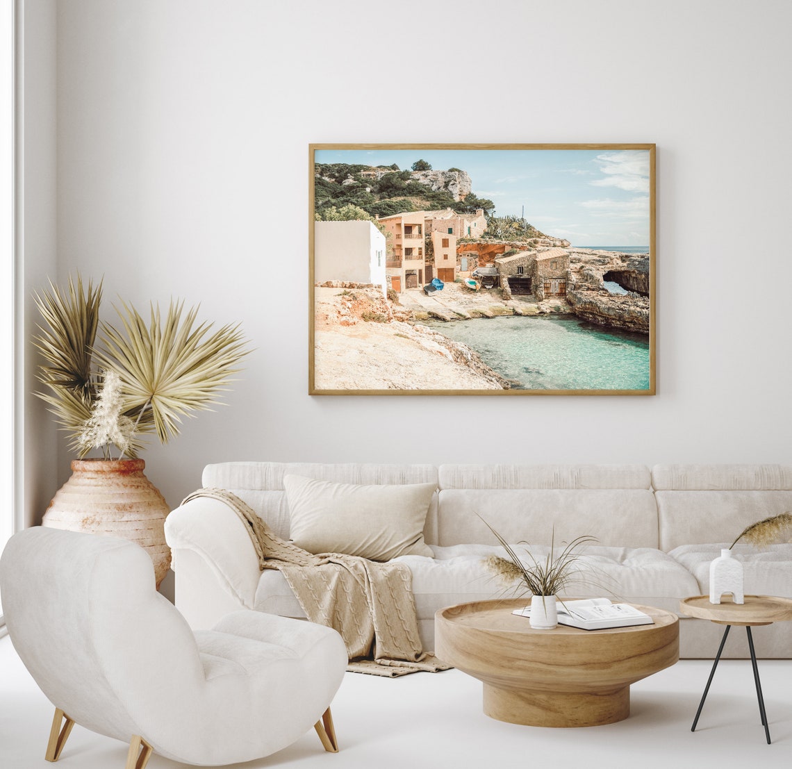 Mallorca Cala Salmunia Fishing Village Turquoise Cove Poster - Image 2