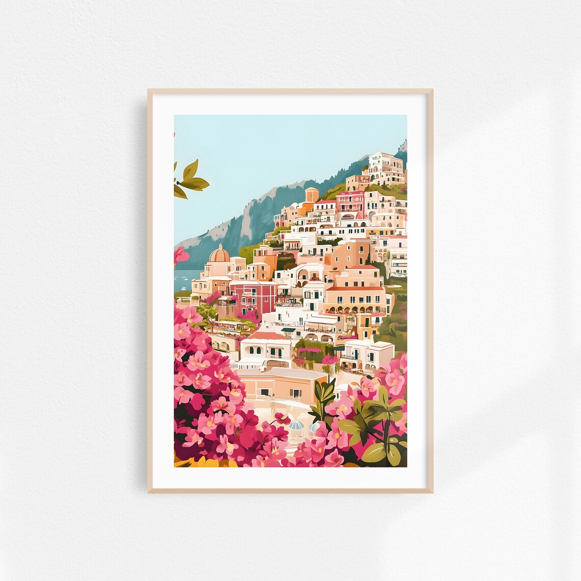 Positano Village Watercolor Travel Poster, Italy - Image 3