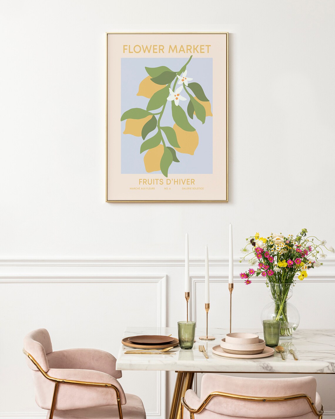 Flower Market Fruits Dhiver Lemon Citrus French Kitchen Art Poster - Image 3