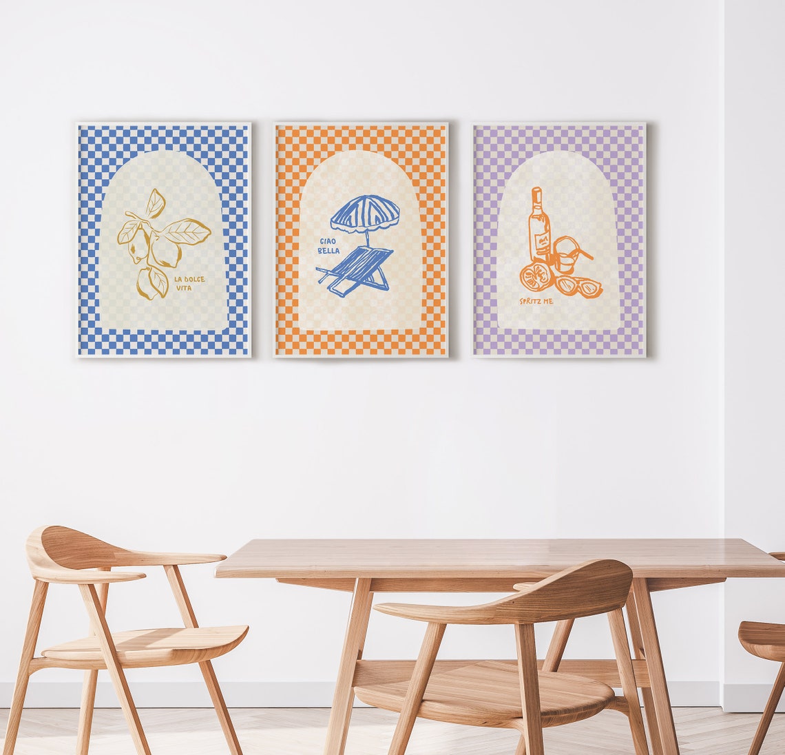 Checkerboard Summer Art Set La Dolce Vita Ciao Bella Spritz Poster - Image 4