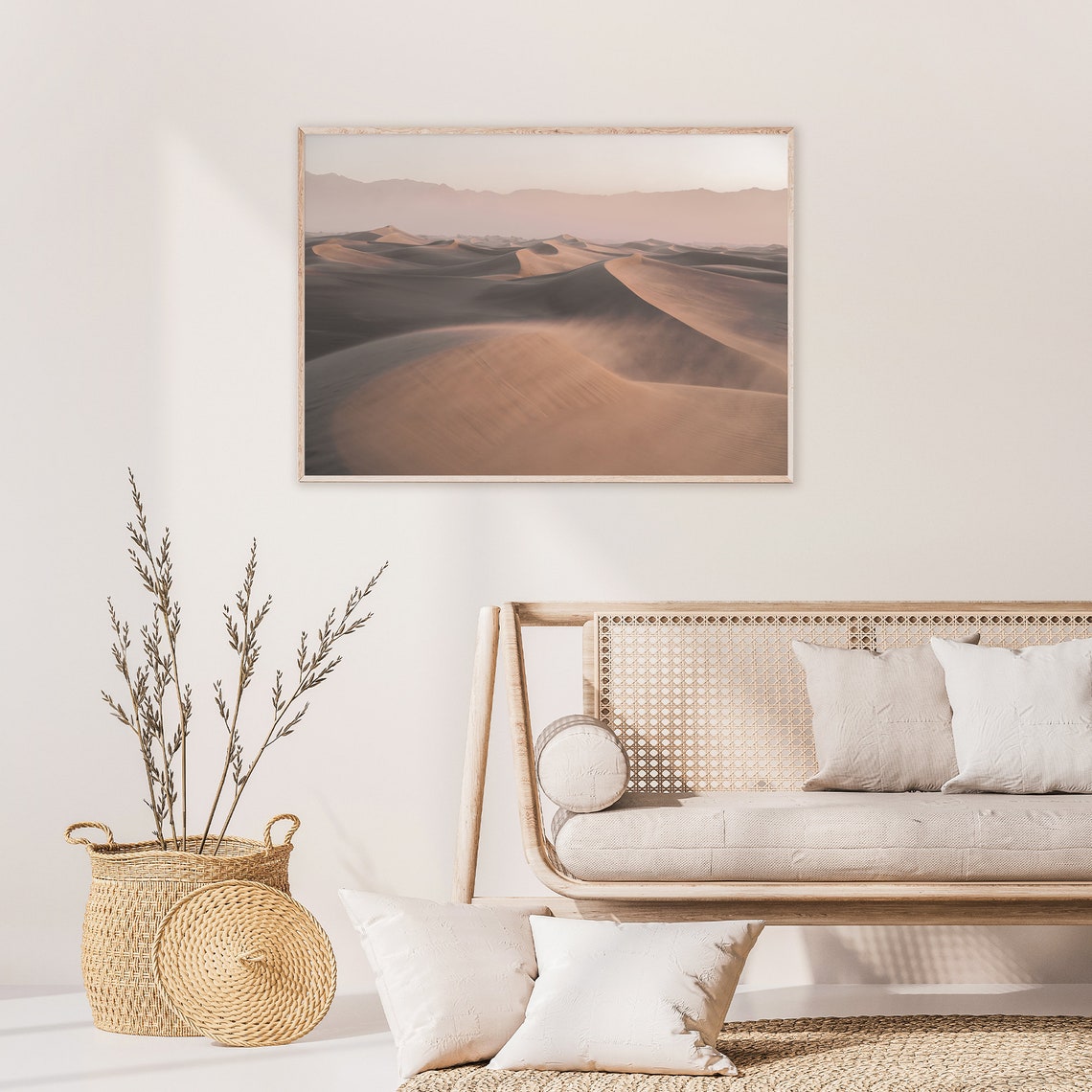 Death Valley Sand Dunes at Dawn in Soft Warm Beige Tones Poster - Image 2