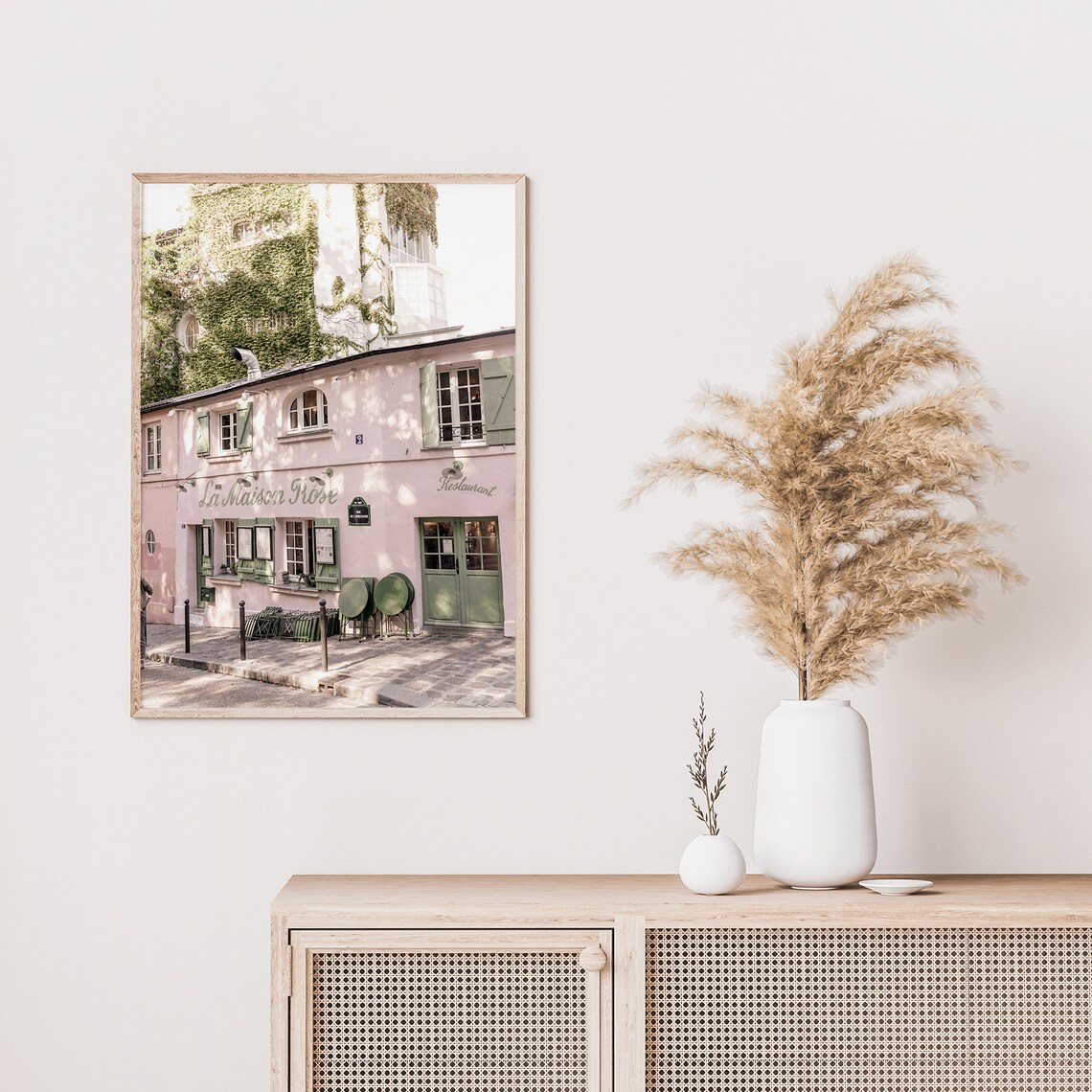 La Maison Rose Pink Bistro in Montmartre Paris Travel Poster - Image 2