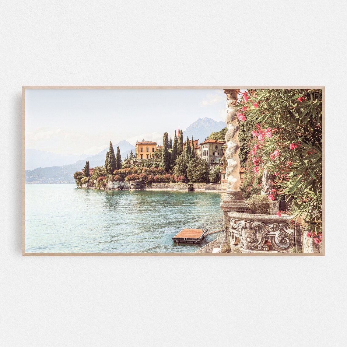 Lake Como Italy Travel Poster, Italian Landscape Art