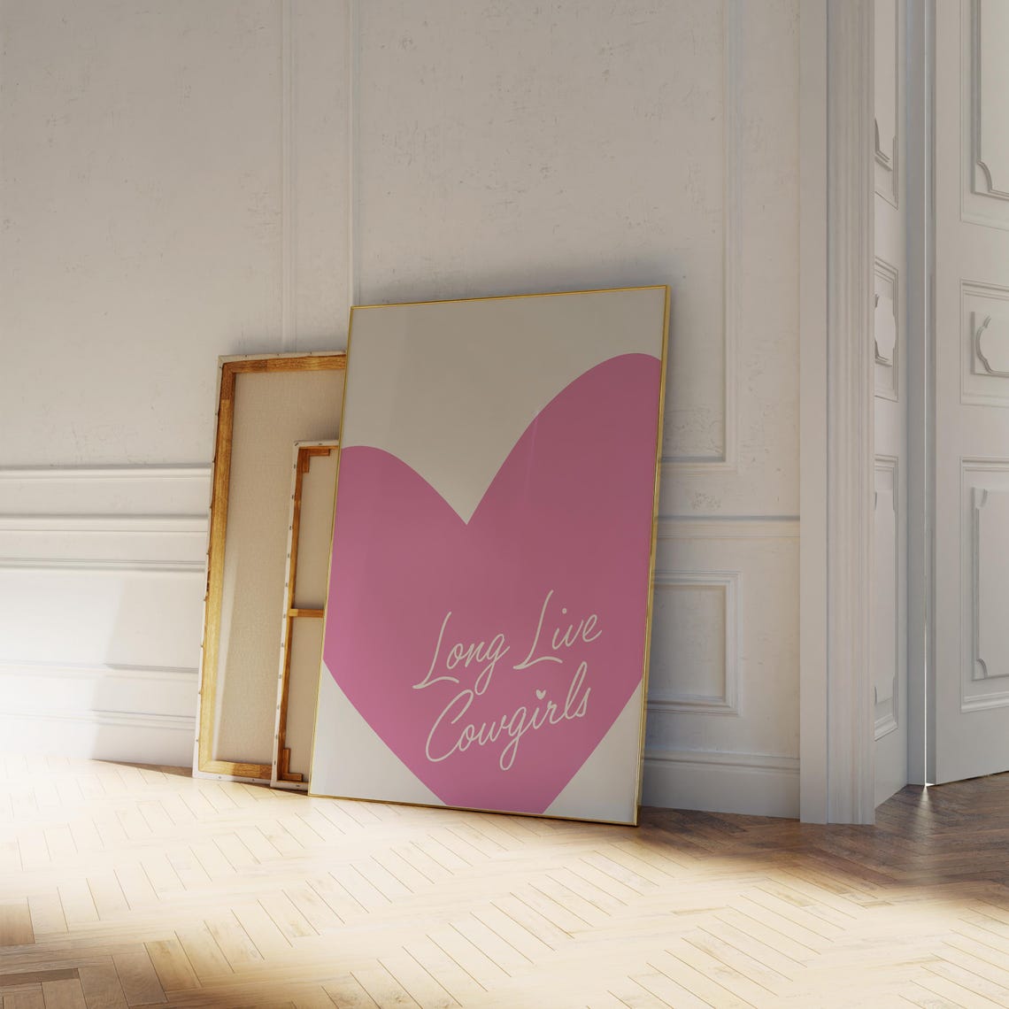 Long Live Cowgirls Script Big Pink Heart Girly Western Wall Art - Image 2