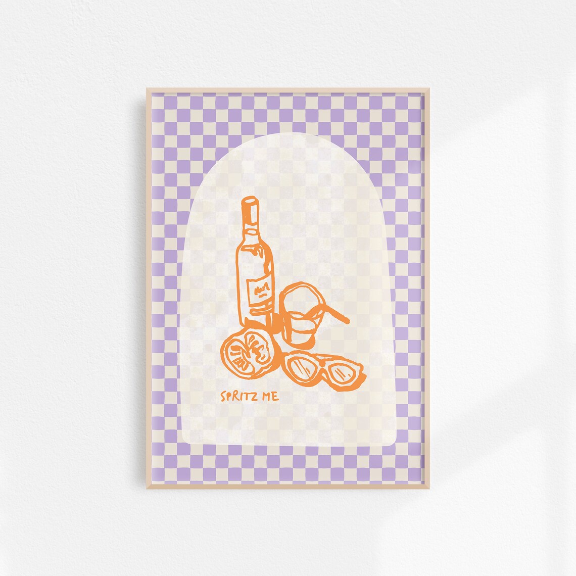 Aperol Spritz Trendy Cocktail Art Print, Italy